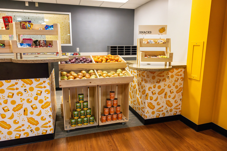 snacks and produce on display