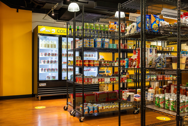 food items and refridgerator